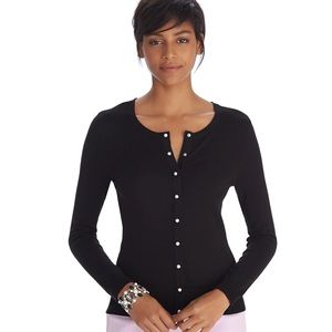 WHBM Black Pearl Button Up